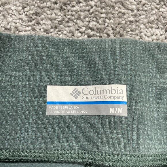 Columbia Leggings Womens Medium Green Capri Pockets Slim Outdoor Gym Running - Picture 3 of 14